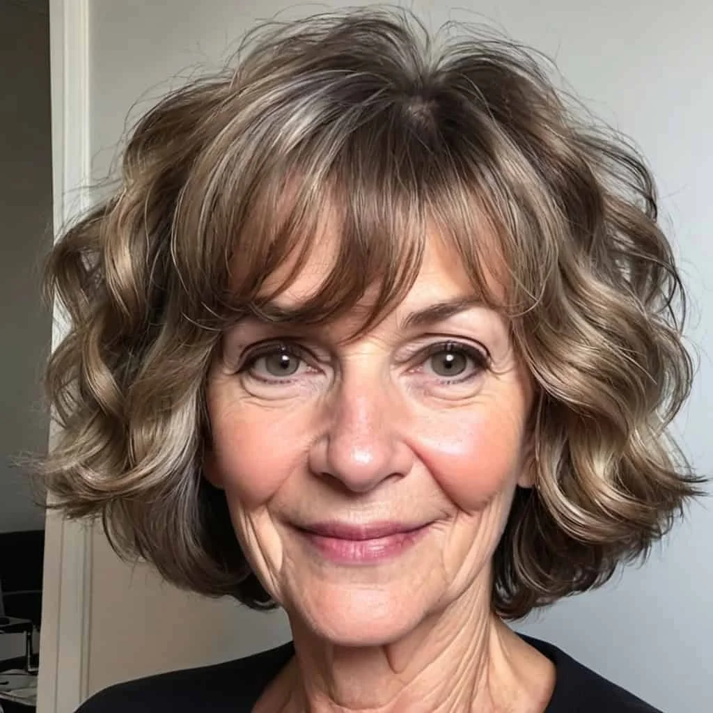 Wavy French Bob Bob hairstyles for women over 50