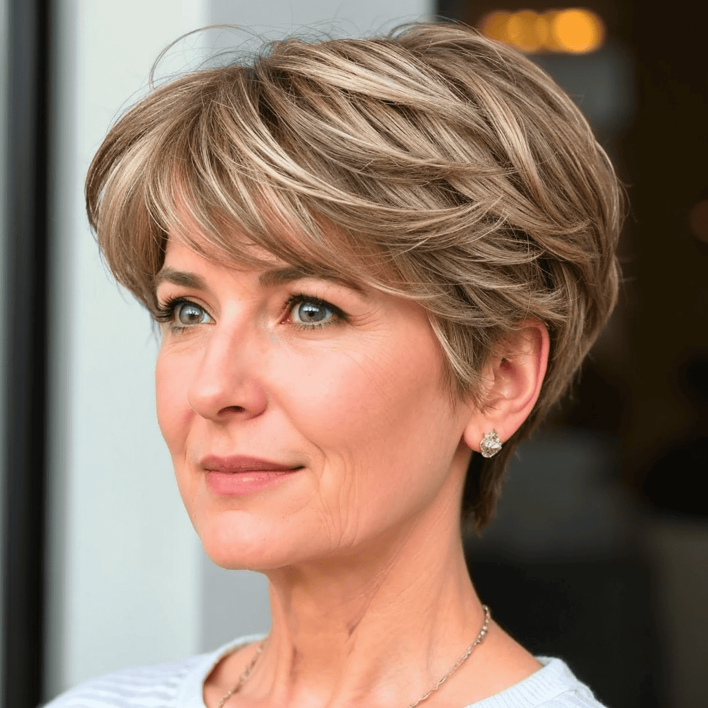 Wavy Pixie With Wind-Swept Bangs Choppy pixie cuts