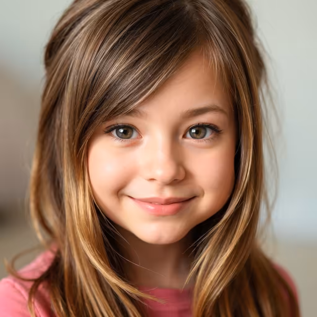 Parted Side Bangs Baby girl hairstyles