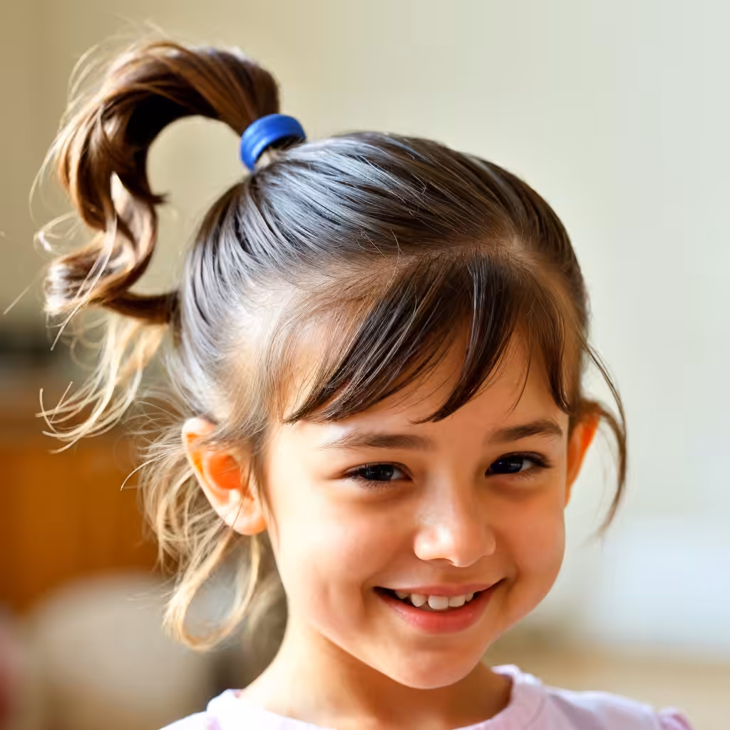 Single Fountain Pigtail Baby girl hairstyles