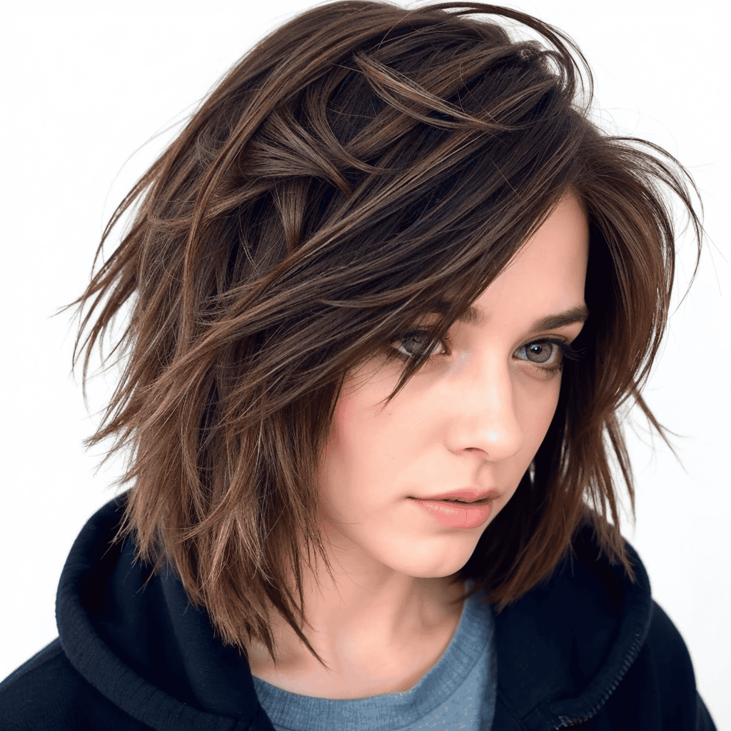 uneven shag haircut Short haircuts for girls