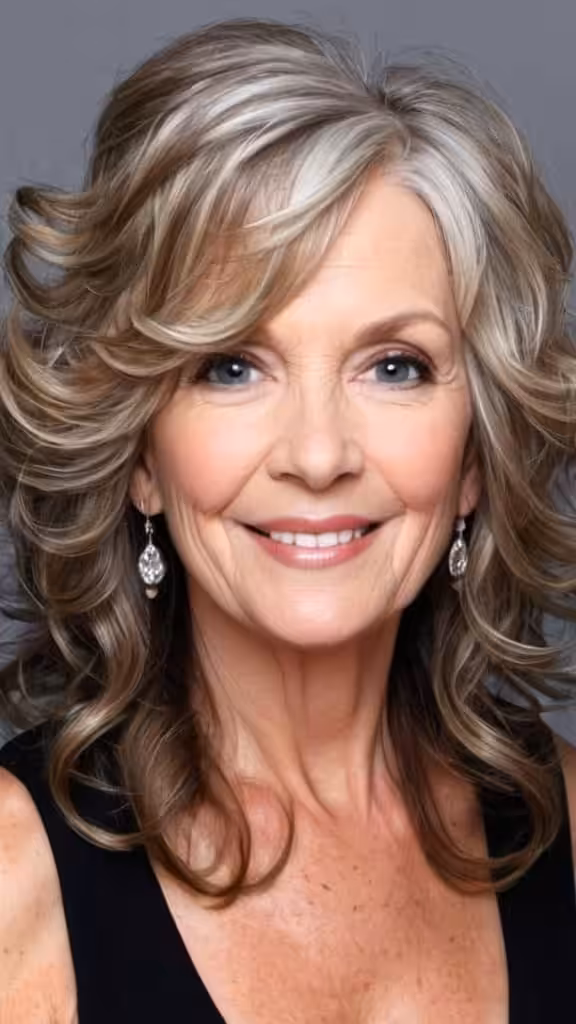 Adorable Soft Curls Long hairstyles for women over 50