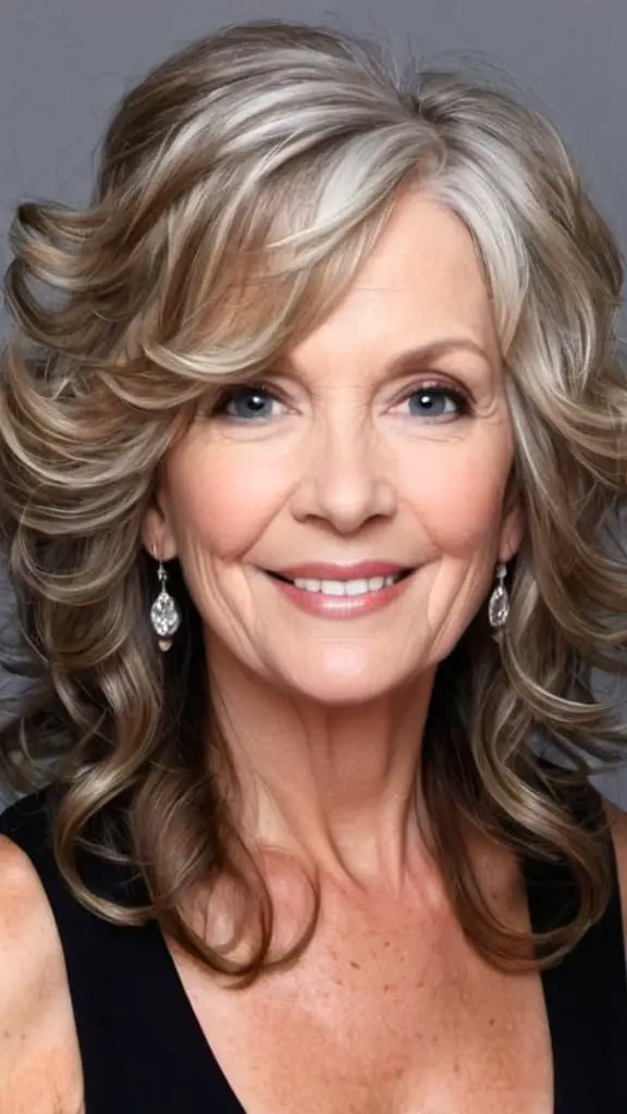 Adorable Soft Curls Long hairstyles for women over 50