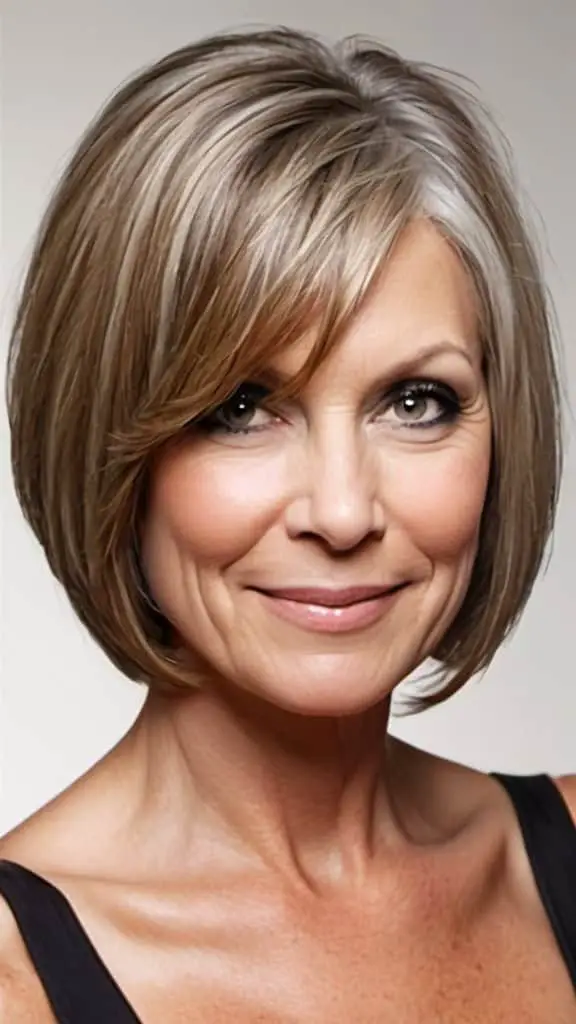 Angled Bob Hairstyles For Thick Hair For Woman Over 50