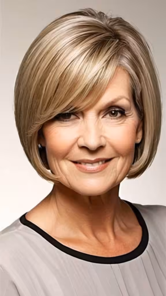 Angled Inverted Bob Bob haircuts for older women