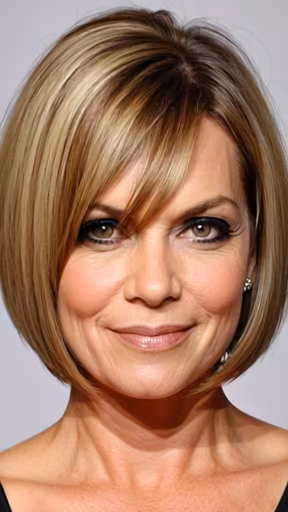 Asymmetric Bob Hairstyles for women over 40