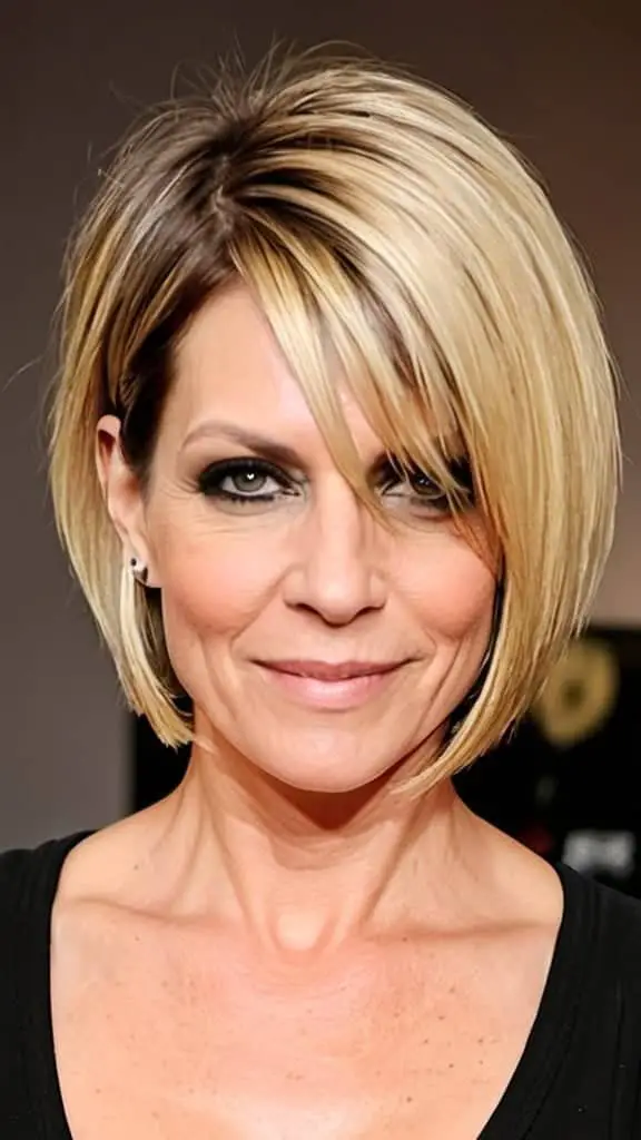 Asymmetrical Bob Short Hairstyles For Women Over 40