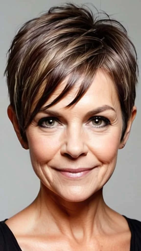 Asymmetrical Pixie Short Hairstyles For Fine Hair For Woman Over 60