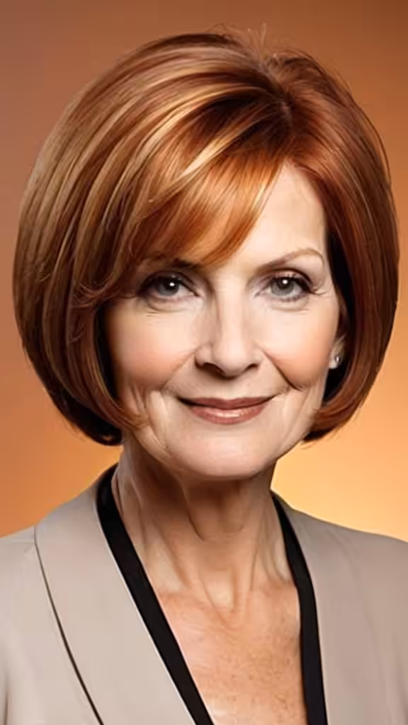 Auburn Sweeping Bob Bob haircuts for older women