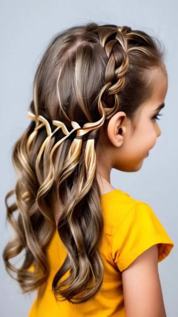 Beach Waves Diwali Hairstyles for kids