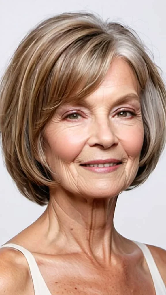 Beachy Bob Wash and Wear Hairstyles For Women Over 70