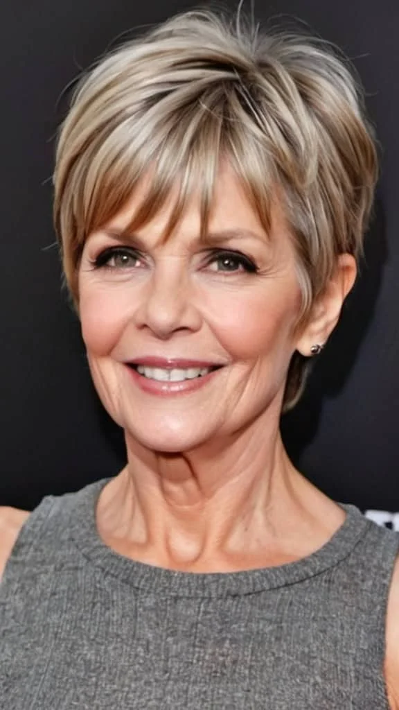 Bixie with Bangs Short Hairstyles For Fine Hair For Woman Over 60