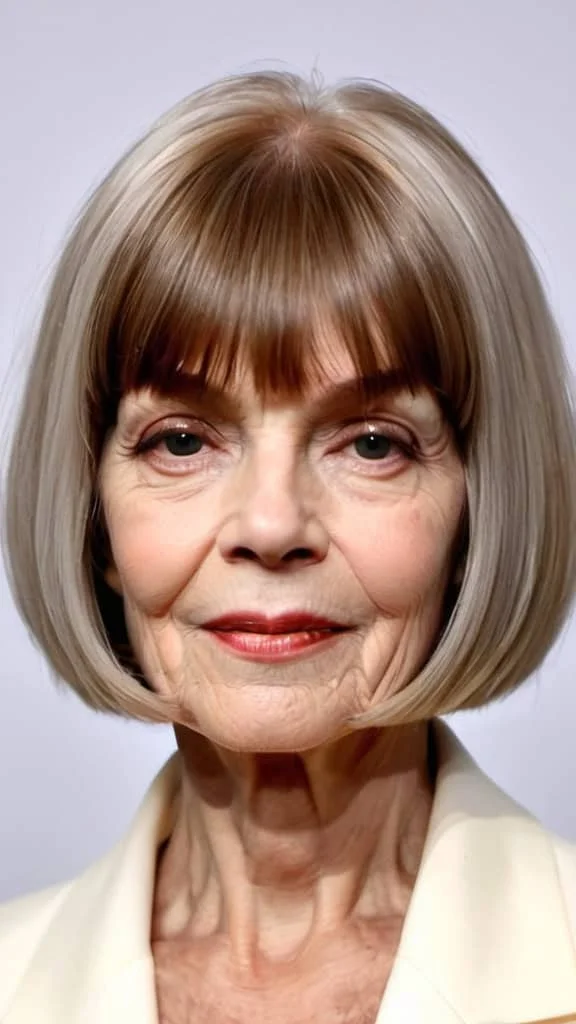 Blunt Bob Wash and Wear Hairstyles For Women Over 70