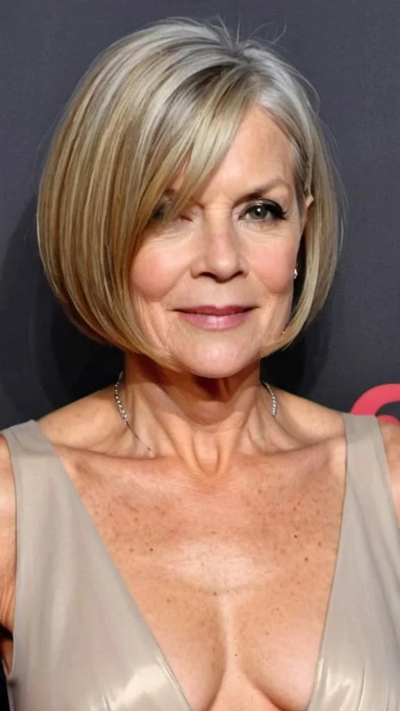 Blunt Bob Short Hairstyles For Thin Hair For Woman Over 50