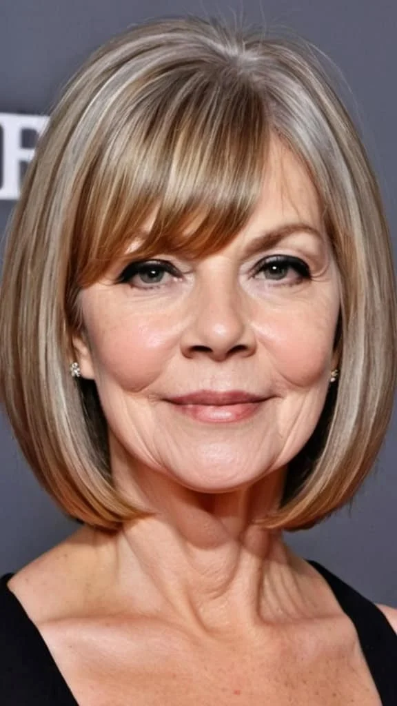 Blunt Cut for Thick Hair Hairstyles for round faces over 60