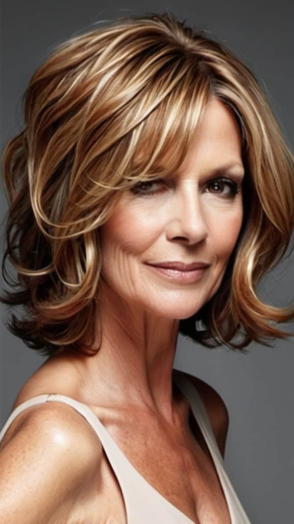 Blunt Cut Wavy Hairstyles For Women Over 40