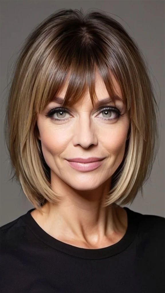 11 Best Thin Hair Hairstyles For Women Over 40 Bob With Curtain Bangs