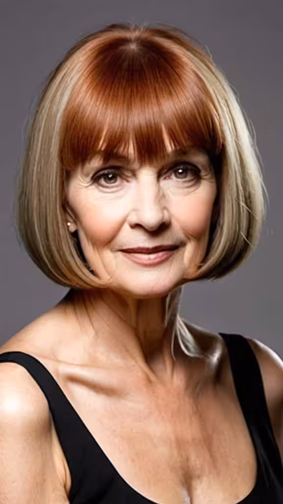 Bob with Blunt Bangs Bob haircuts for older women
