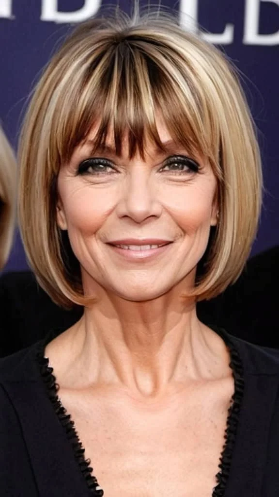 Bob with Side Bangs Hairstyles With Bangs For Women Over 40