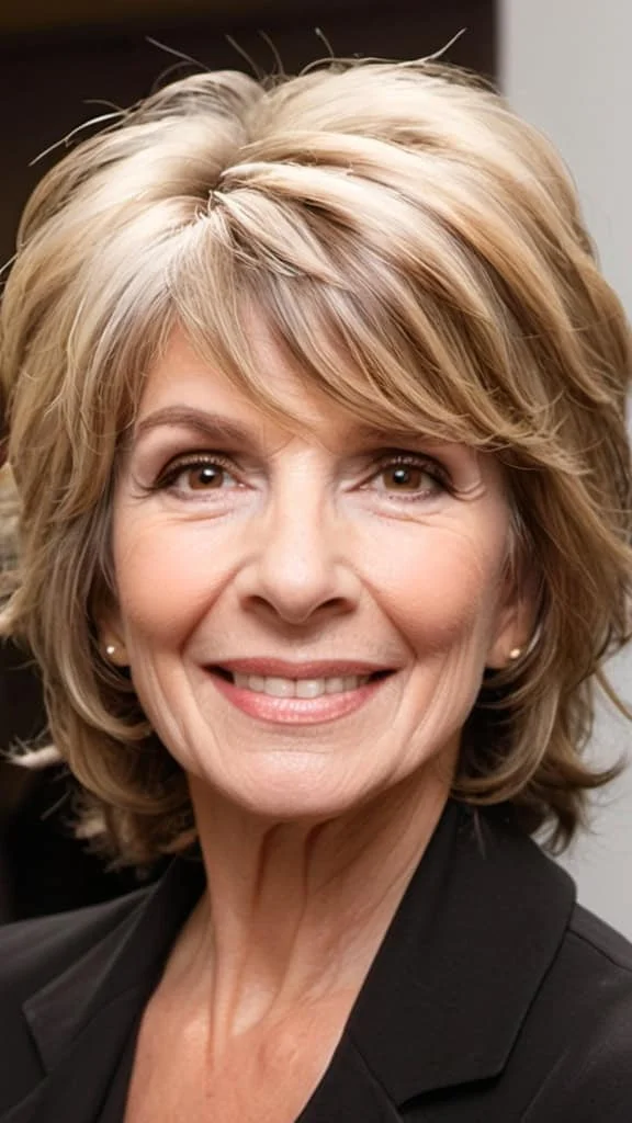Bouncy Layers Wash and Wear Hairstyles For Women Over 70