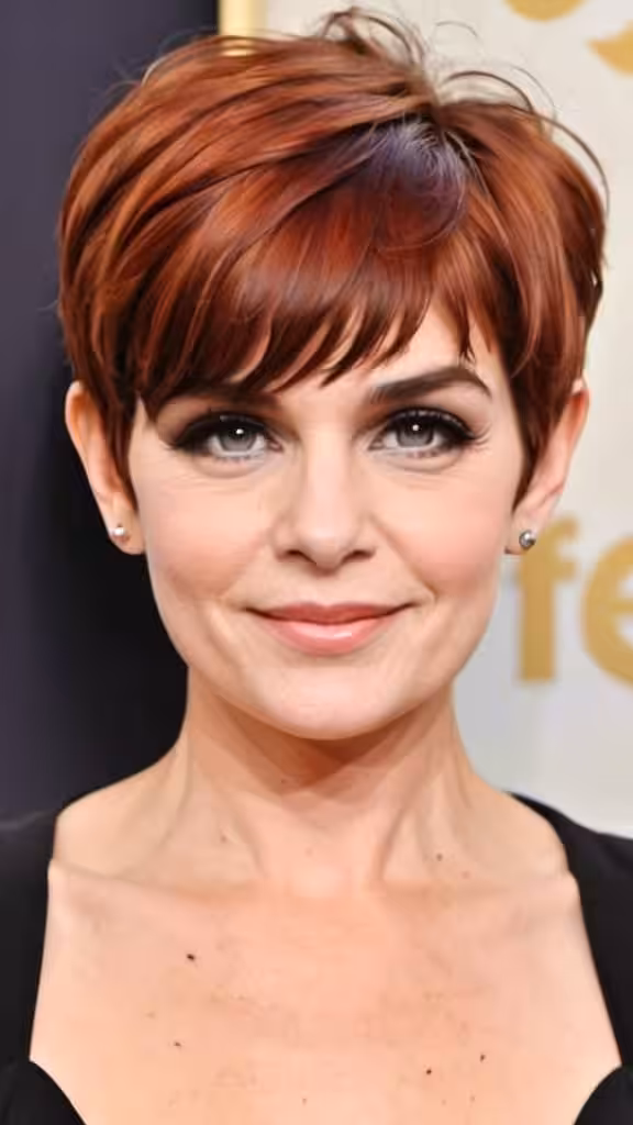 Bowl Pixie Cut with Bangs Short hairstyles for round faces over 50
