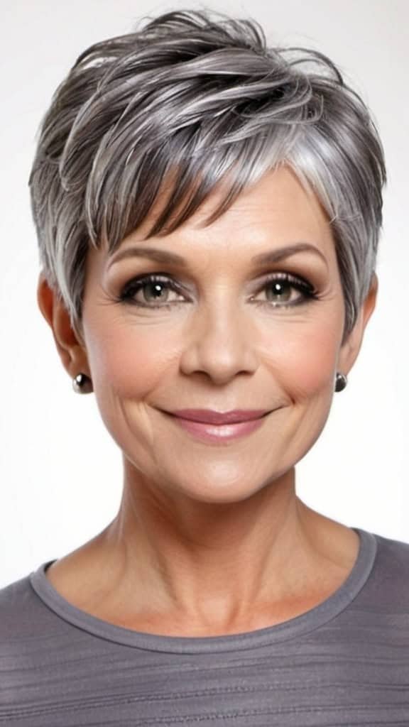 Bowl Pixie Haircut Short Gray Hairstyles For Women Over 50