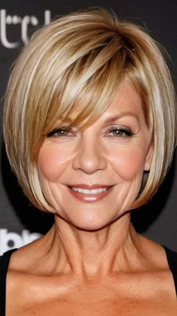 Box Bob Short hairstyles for round faces over 50