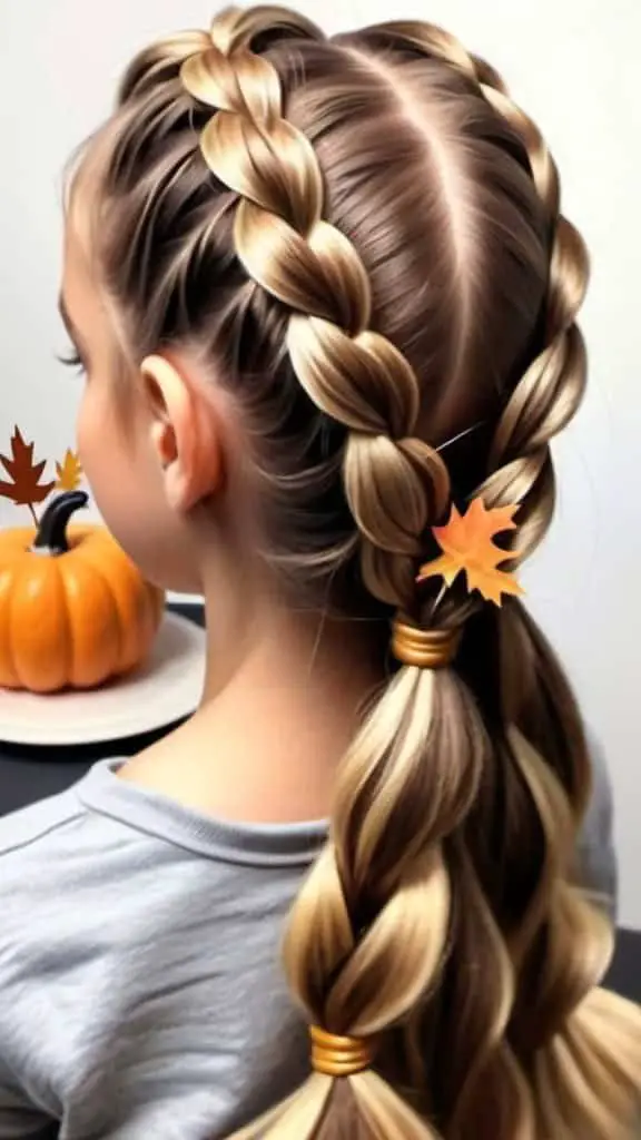 Braid with Hair Vine Braided Hairstyles for Thanksgiving for girls