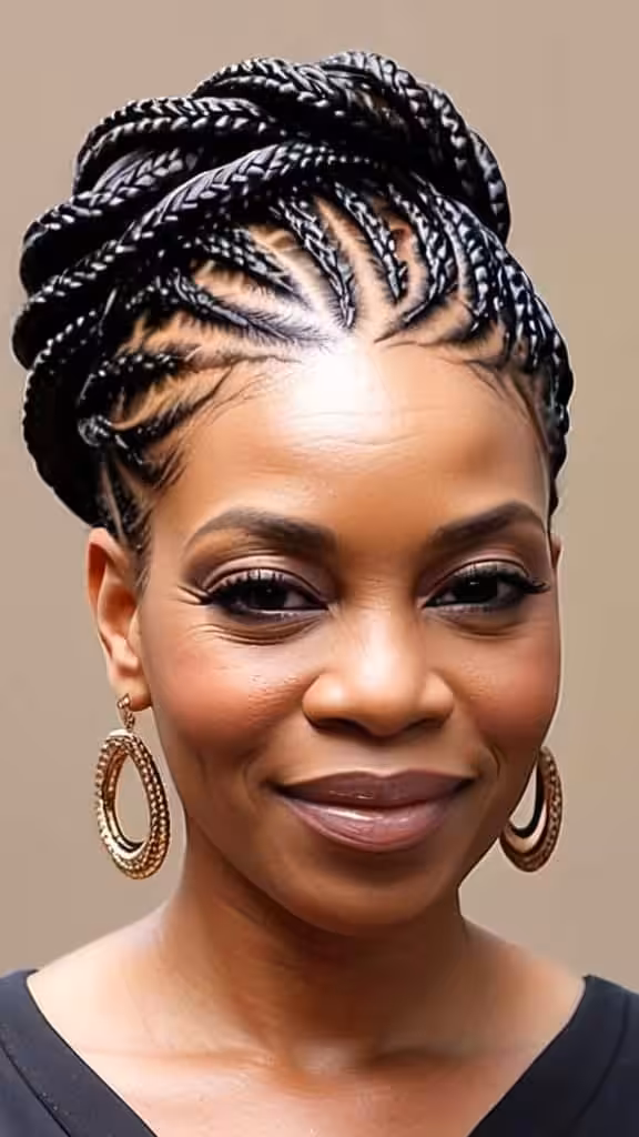 Braided Bobs Hairstyles for black women over 50