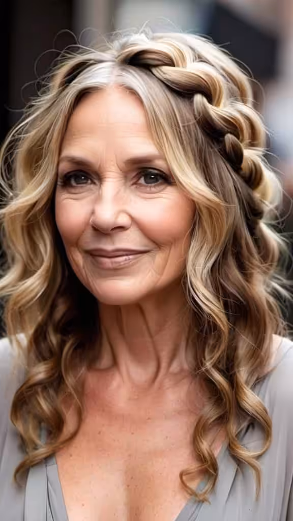 Braided Bohemian Waves Wavy Hairstyles For Women Over 50