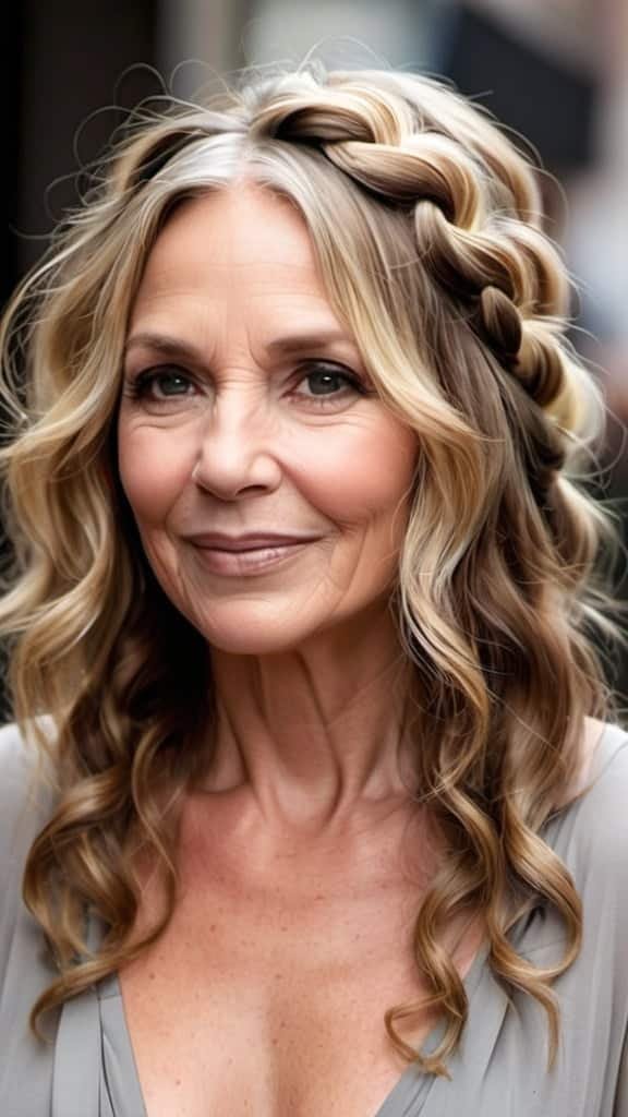 Braided Bohemian Waves Wavy Hairstyles For Women Over 50