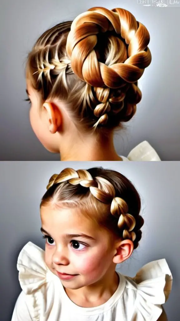 Braided Bun Braided Hairstyles for Thanksgiving for kids