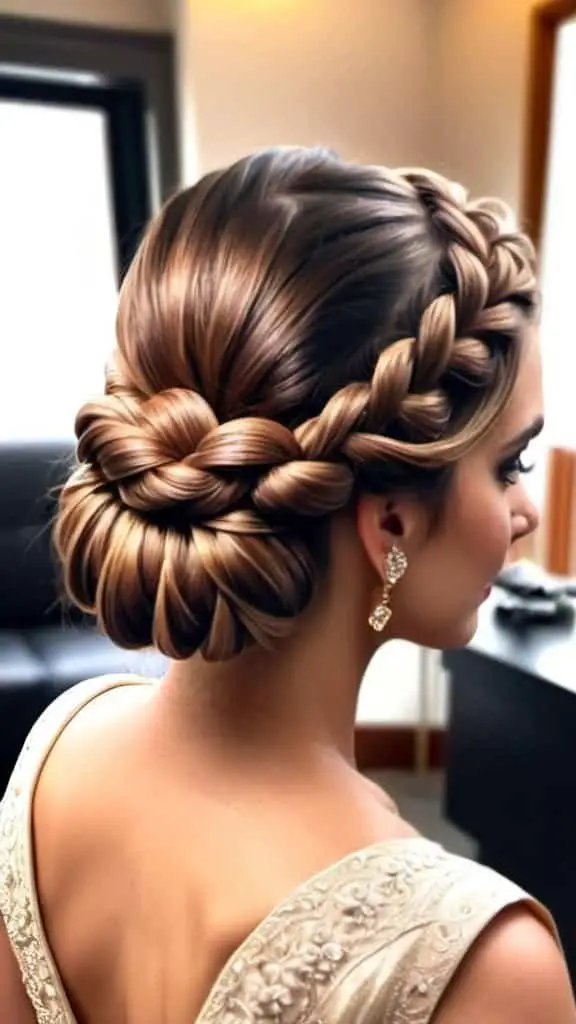 Braided Chignon Indian Wedding Hairstyles for Girls