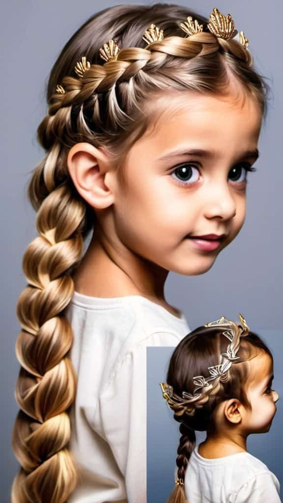 Braided Crown Indian Wedding Hairstyles for Kids