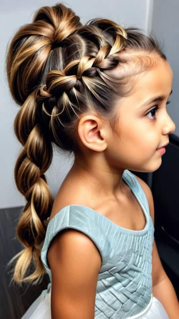 Braided Ponytail Indian Wedding Hairstyles for Kids