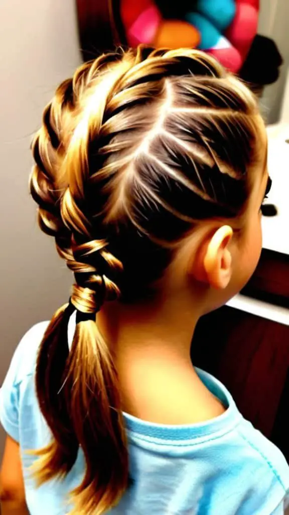 Braided Ponytail Diwali Hairstyles for kids