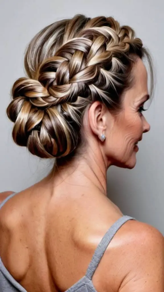 Braided Updo Long hairstyles for women over 50