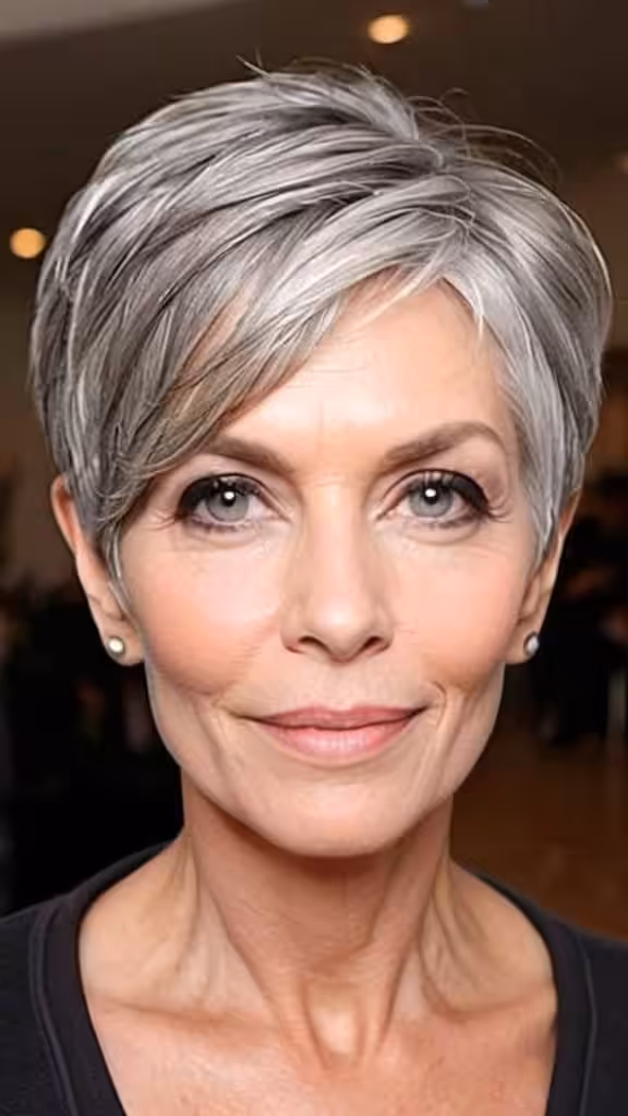 Cheekbone Bob Short Gray Hairstyles For Women Over 50