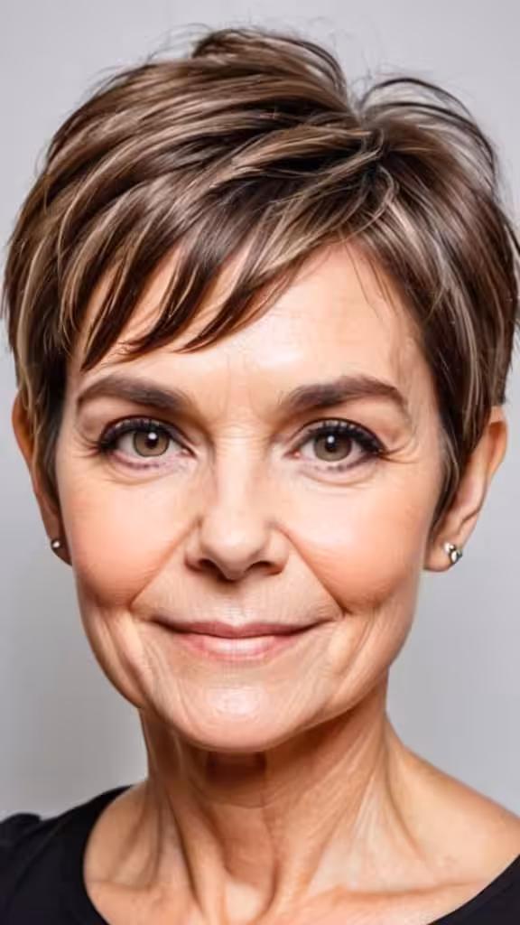 Chic Pixie Cut with Wispy Fringe Pixie Haircuts For Women Over 50