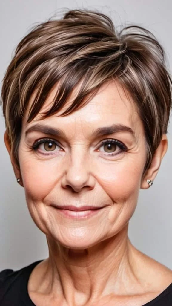 Chic Pixie Cut with Wispy Fringe Pixie Haircuts For Women Over 50