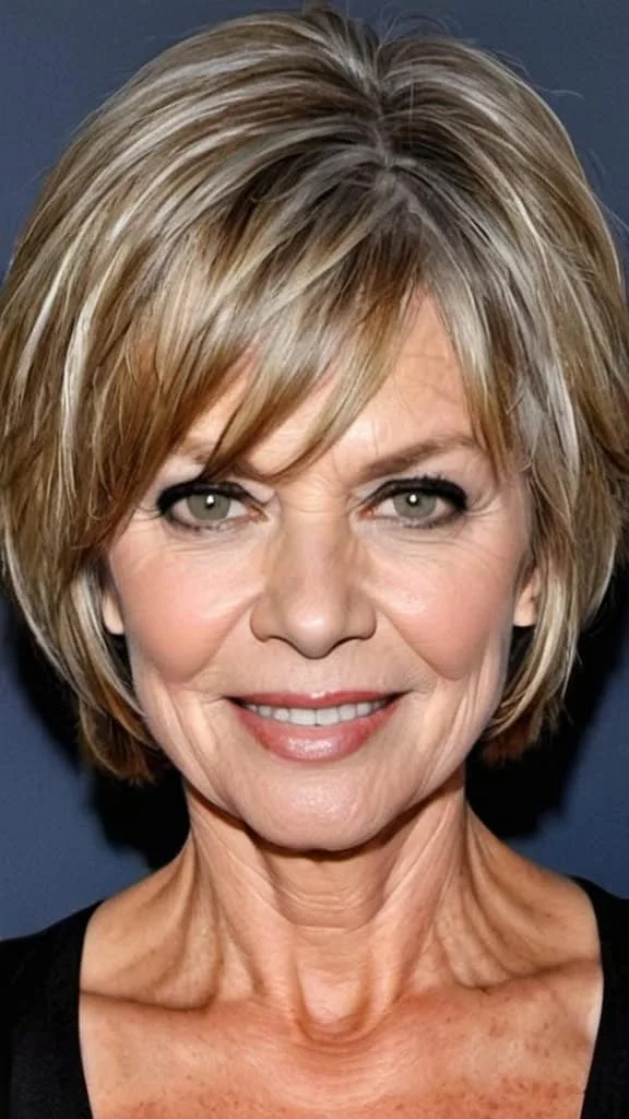 Choppy Bob Short Hairstyles For Thin Hair For Woman Over 50