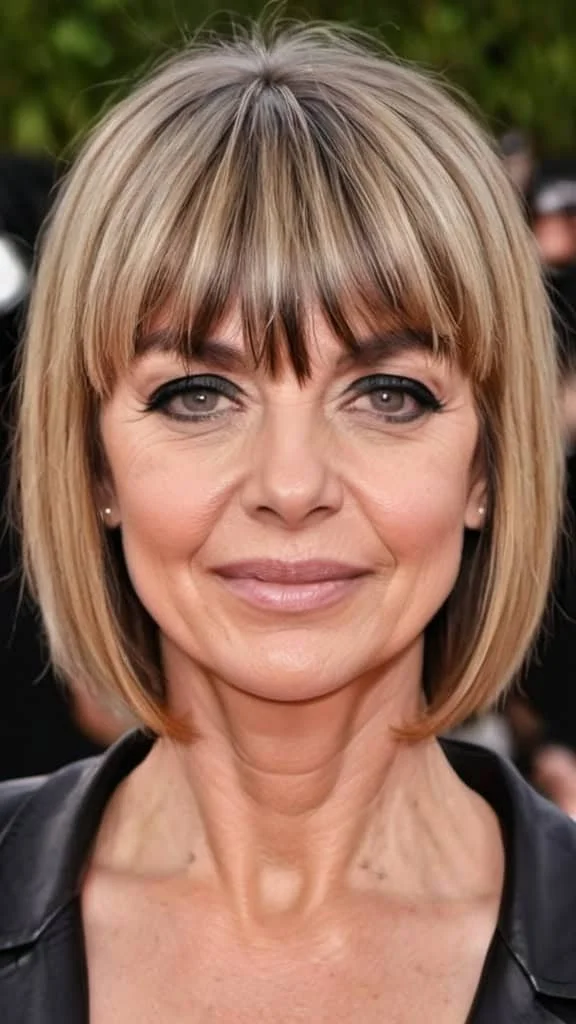 Choppy Hair With Micro Bangs Hairstyles With Bangs For Women Over 40