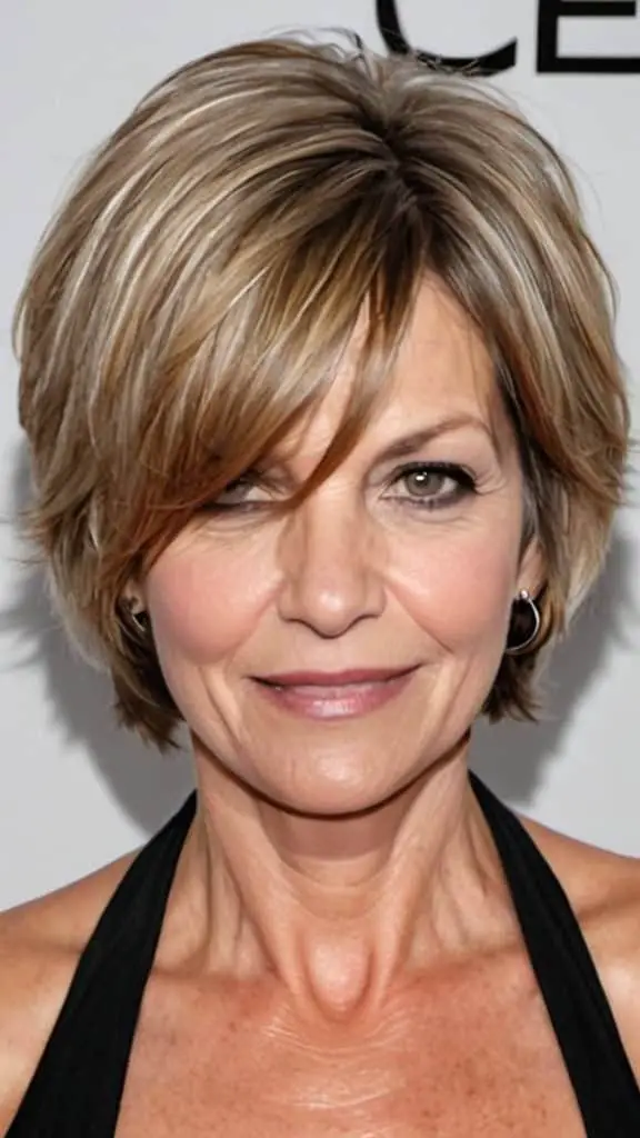 Choppy Layered Bob Short Hairstyles For Women Over 40