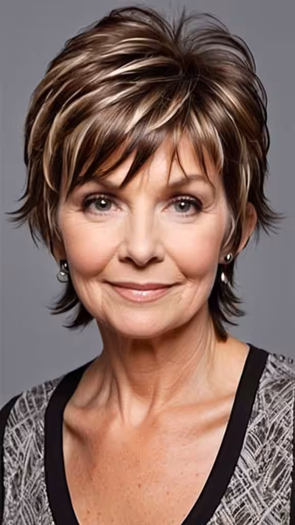 Choppy Layered Shag Short Shag Hairstyles For Women Over 60