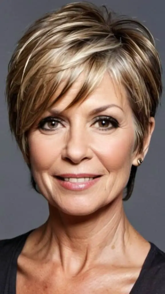 Choppy Layers Short Hairstyles For Thin Hair For Woman Over 50