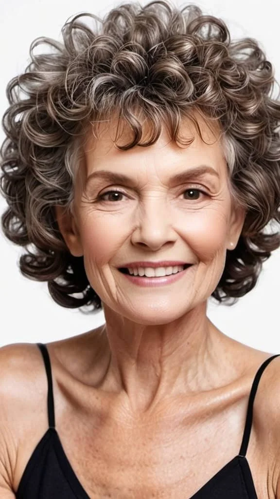 Combed Out Curls Wash and Wear Hairstyles For Women Over 70