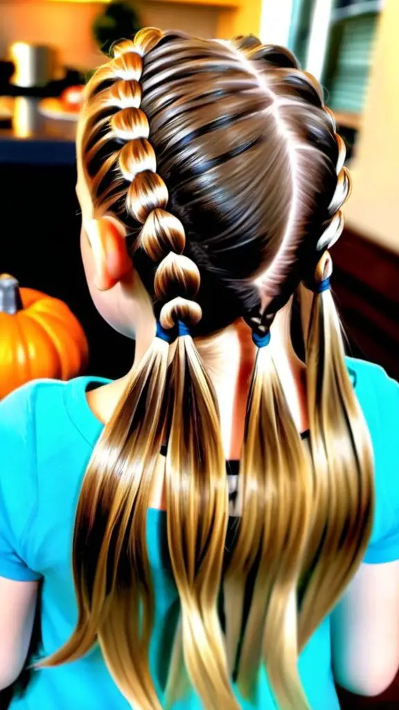 Combination Braid Braided Hairstyles for Thanksgiving for kids