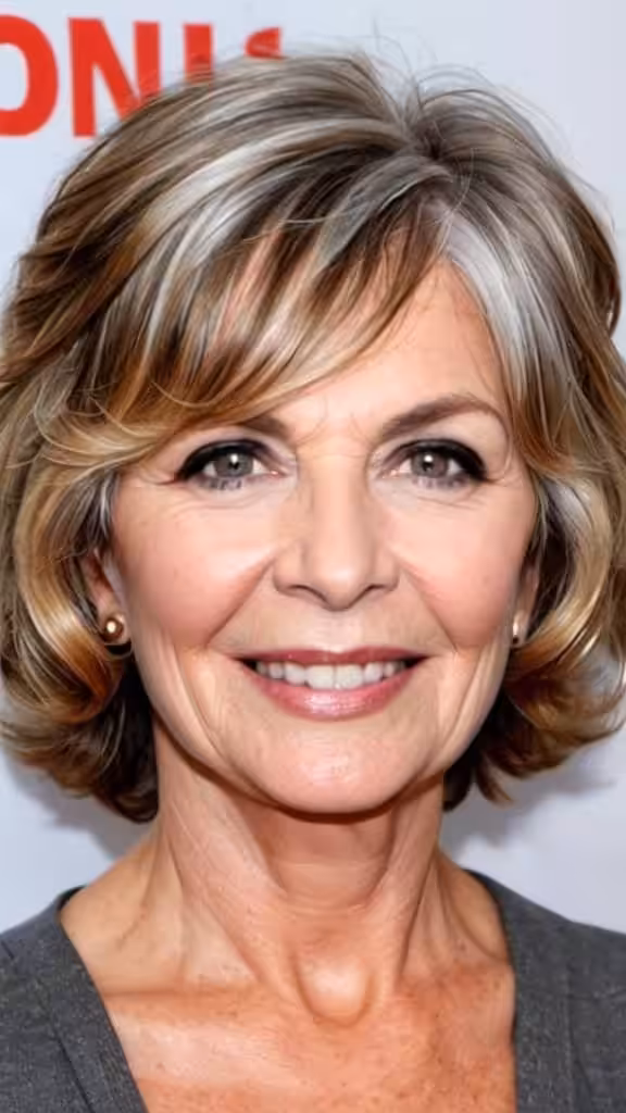 Cropped Layered Waves Wavy Hairstyles For Women Over 60