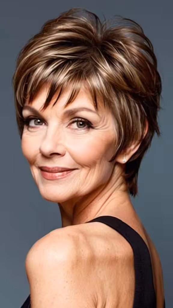 Cropped Textured Shag Short Shag Hairstyles For Women Over 60