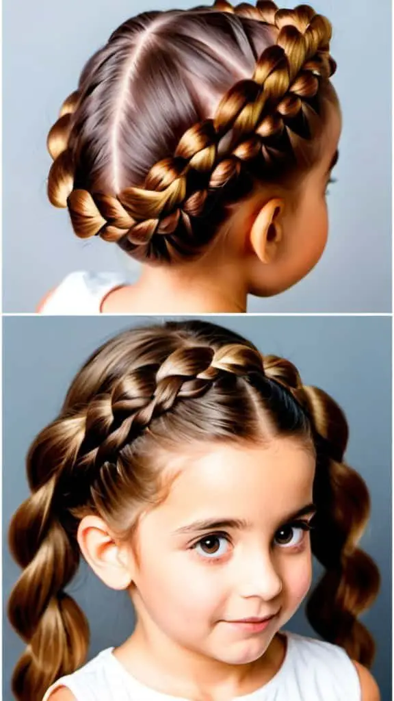 Crown Braid Diwali Hairstyles for kids